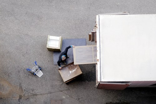 Driver loading boxes for a move in an Irish town