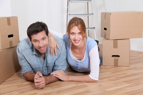 Local moving team loading furniture near an Irish property