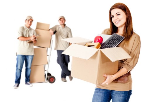 Office furniture and equipment prepared for a commercial removal