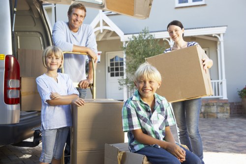 Packed boxes and household items prepared for house removals