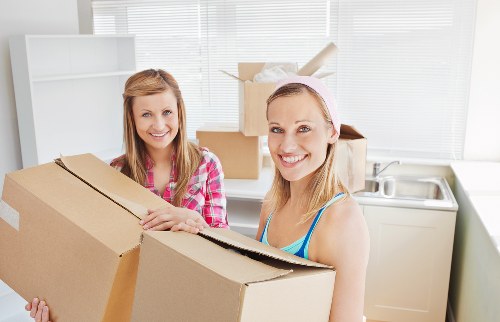 Removal crew handling an apartment move in an Irish city