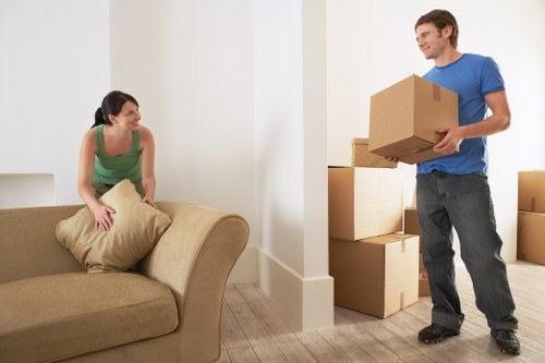 Mover loading boxes and furniture for a house move in Ireland
